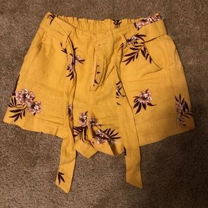 Yellow floral shorts
